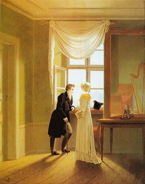 Georg Friedrich Kersting Paar am Fenster Norge oil painting art